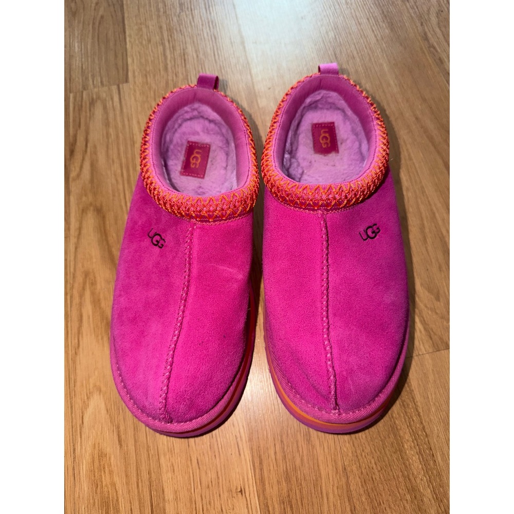 UGG Tasman Slipper Rock Rose Pink Suede Wool Lined Shoes 1153390 Womens 6